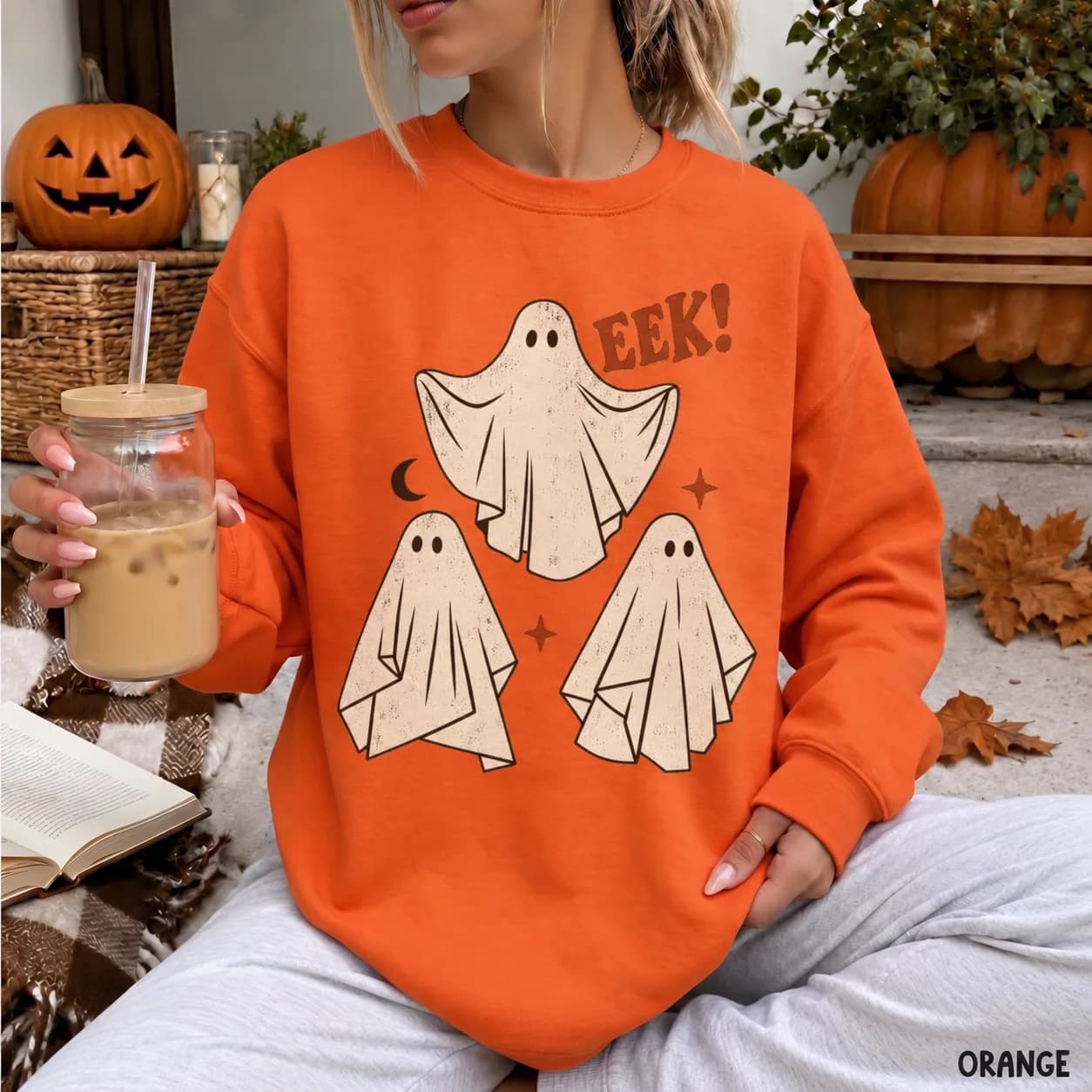 Halloween Ghost Sweatshirt, Retro Vintage Halloween Sweatshirt, Haunted House Shirt, Spooky Season Crewneck, Spooky Vibes, Cute Ghost Shirt