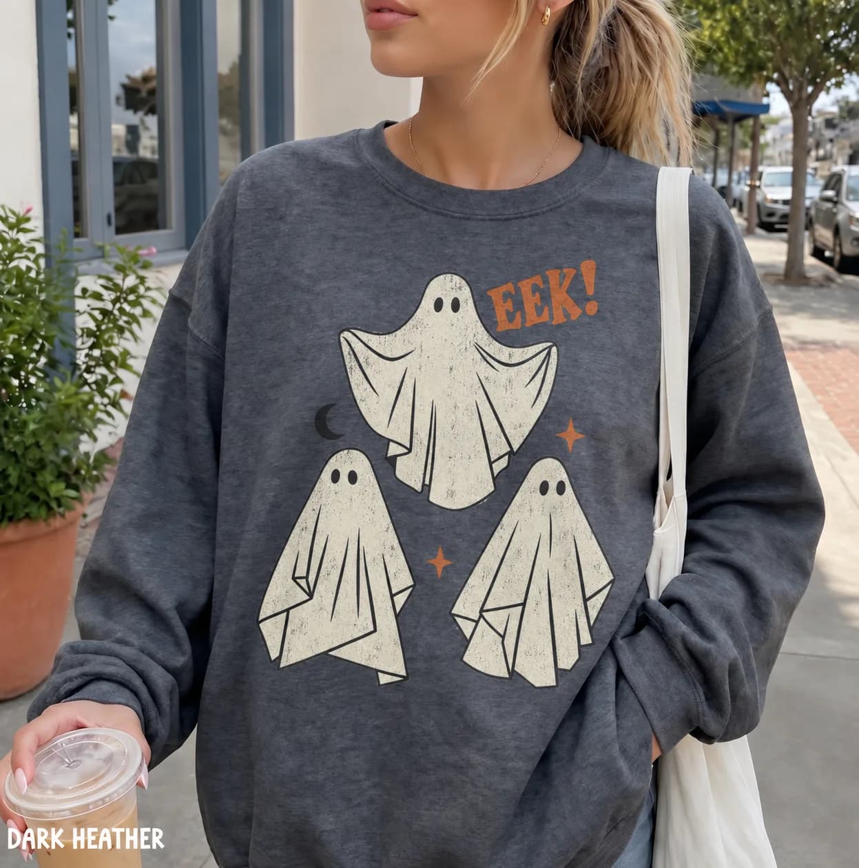 Halloween Ghost Sweatshirt, Retro Vintage Halloween Sweatshirt, Haunted House Shirt, Spooky Season Crewneck, Spooky Vibes, Cute Ghost Shirt
