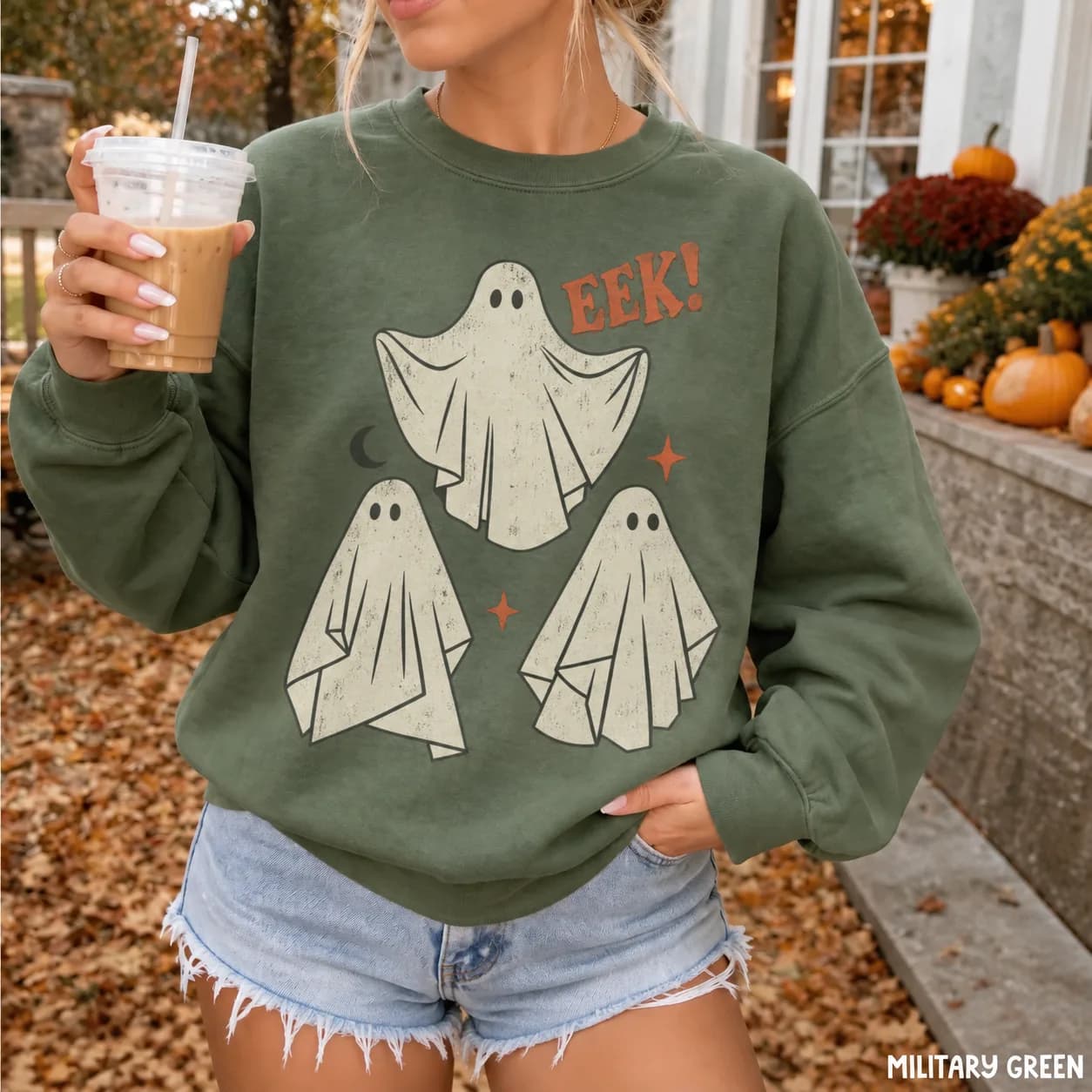 Halloween Ghost Sweatshirt, Retro Vintage Halloween Sweatshirt, Haunted House Shirt, Spooky Season Crewneck, Spooky Vibes, Cute Ghost Shirt