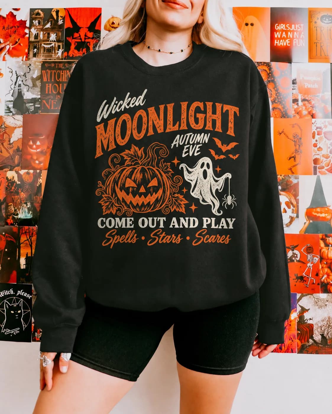 Happy Halloween Vintage Graphic Sweatshirt, Retro Spooky Season Sweater