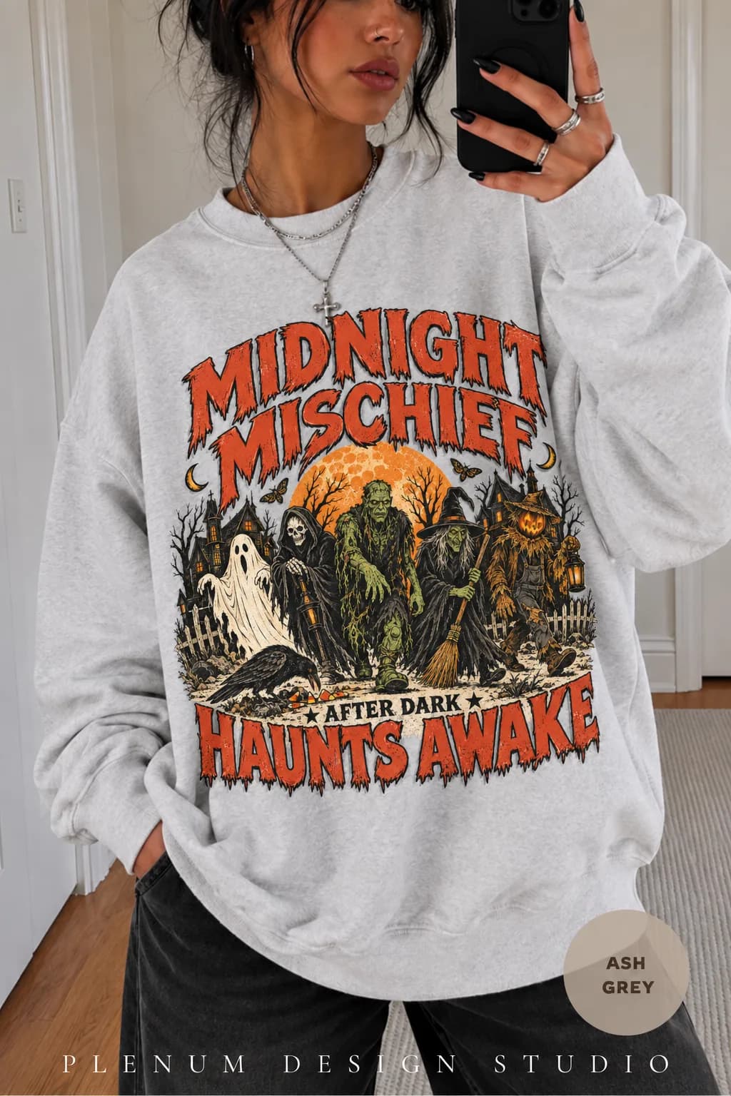 Vintage Halloween Sweatshirt UNISX Retro Halloween Crewneck 90s Grunge Style T Shirt, Ghost Busters Inspired Halloween Shirt for Fall