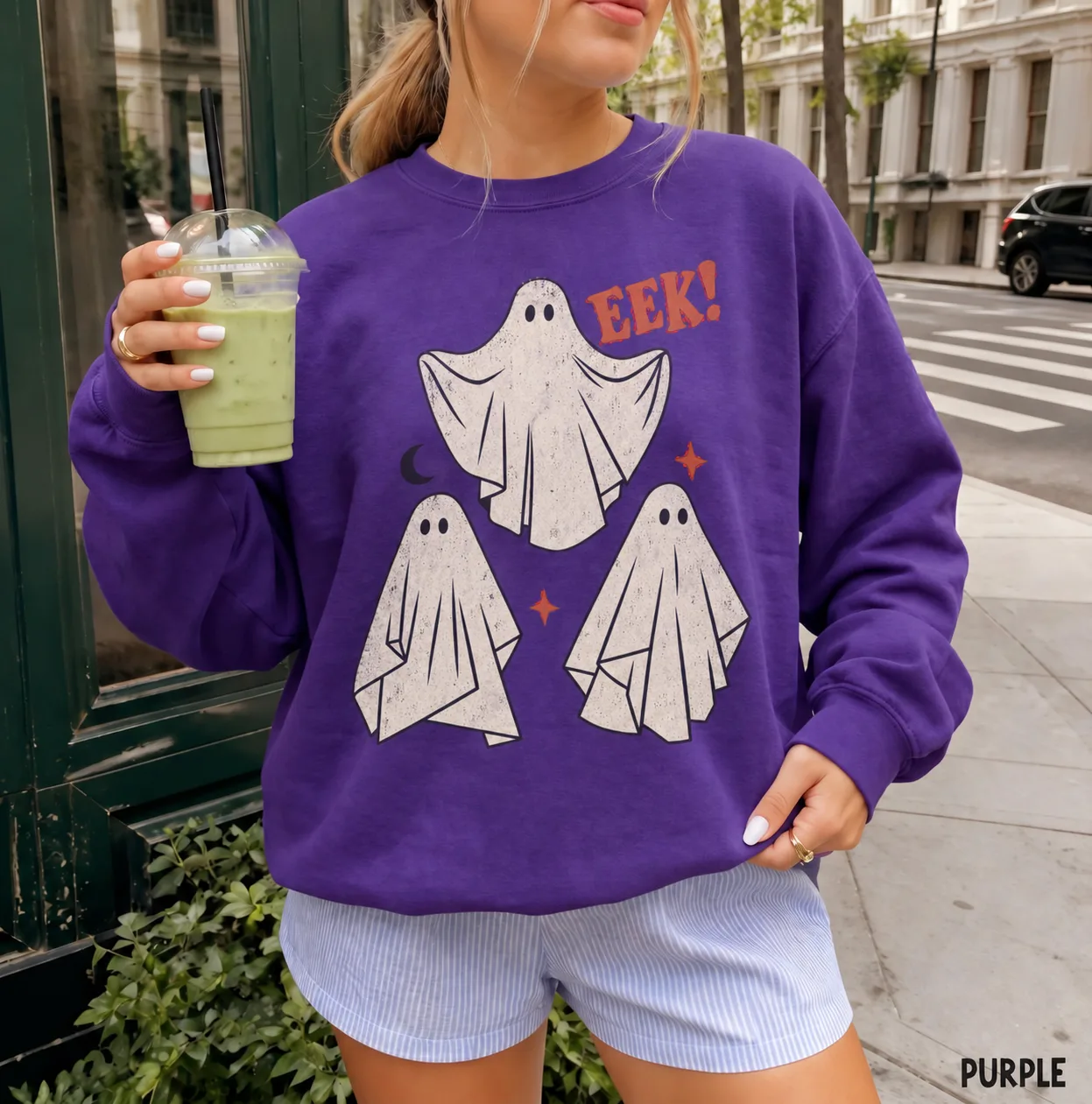 Halloween Ghost Sweatshirt, Retro Vintage Halloween Sweatshirt, Haunted House Shirt, Spooky Season Crewneck, Spooky Vibes, Cute Ghost Shirt