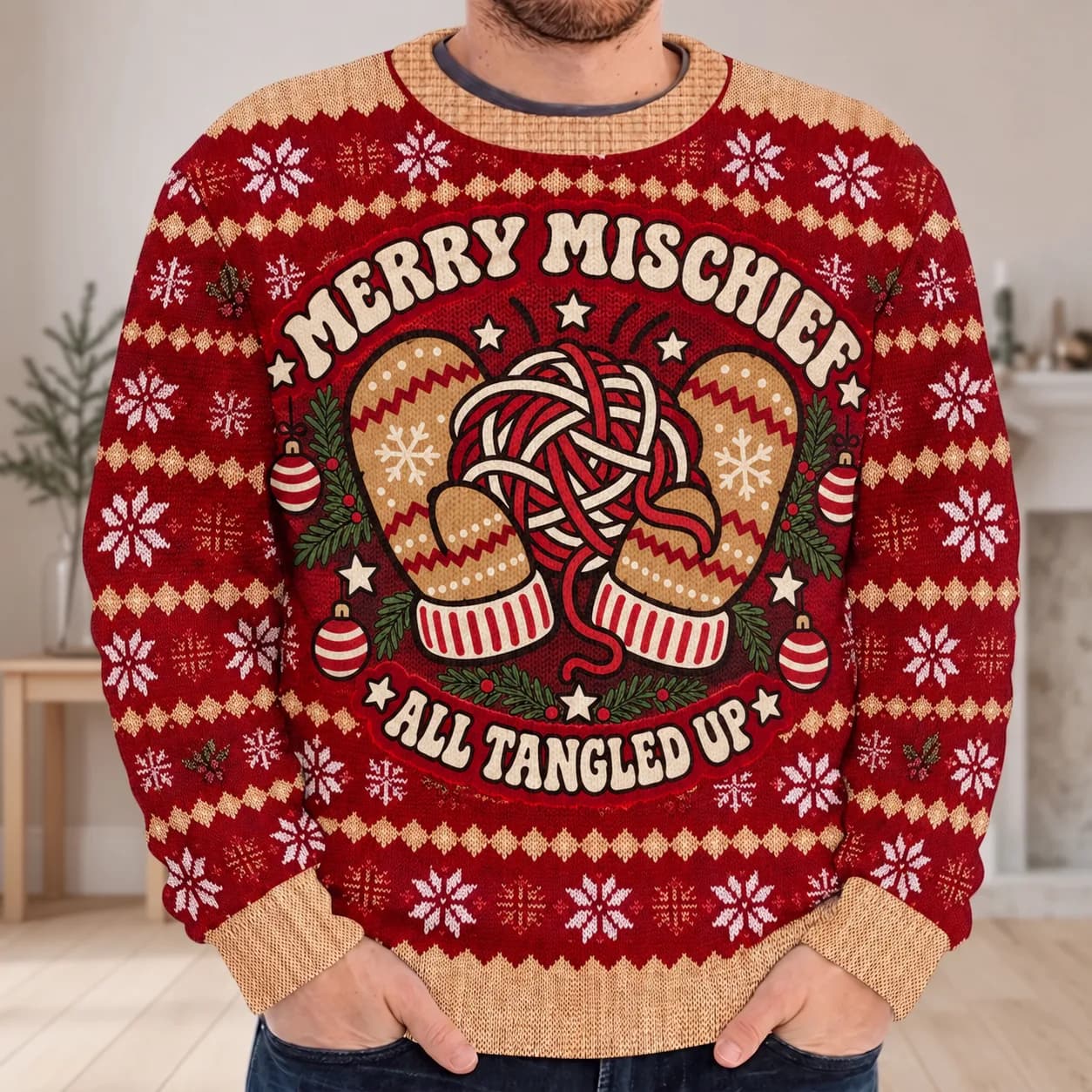 Christmas Ugly Sweatshirt, Personalized Jingle Balls Sweatshirt, Funny Gift for Husband, Dad, Grandpa, Brother, Son, Christmas Gift