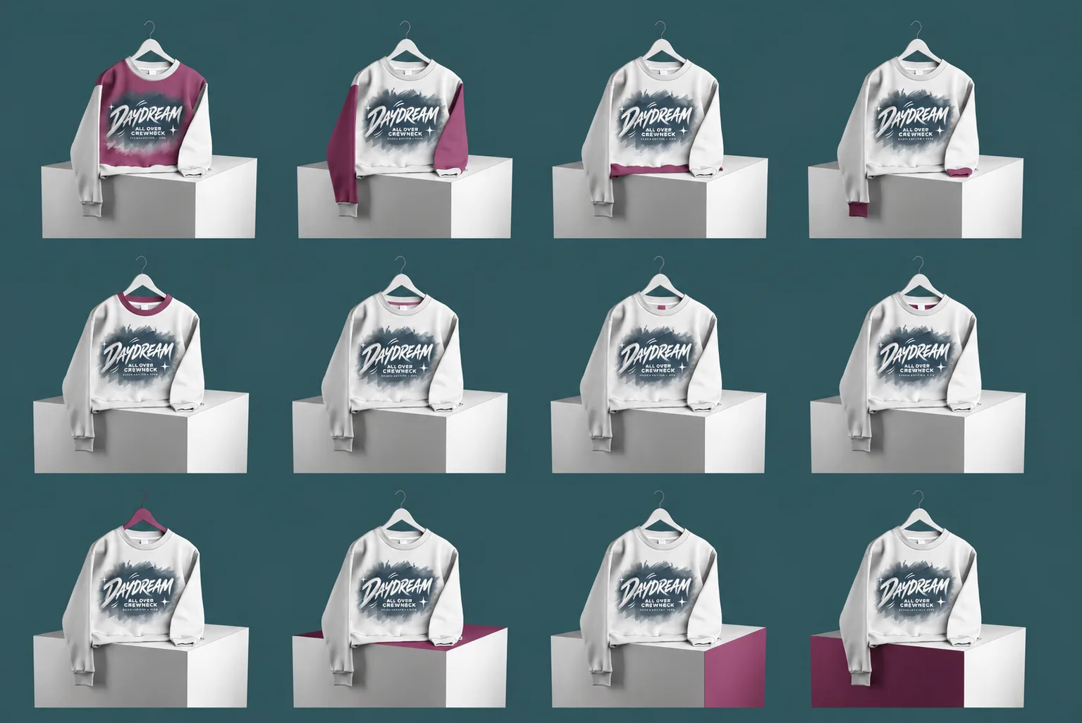 Smart Fashion Crop Top Sweatshirt Mockup PSD Womens Sweatshirt Mockup AOP Editable Color