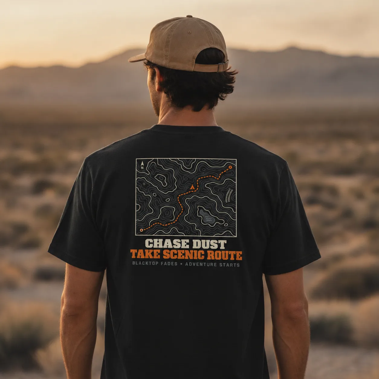 Got There The Hard Way Shirt | Topographic Trail Map Tee | Off Road 4x4 Overland Gift | Garment-Dyed Heavyweight T-Shirt