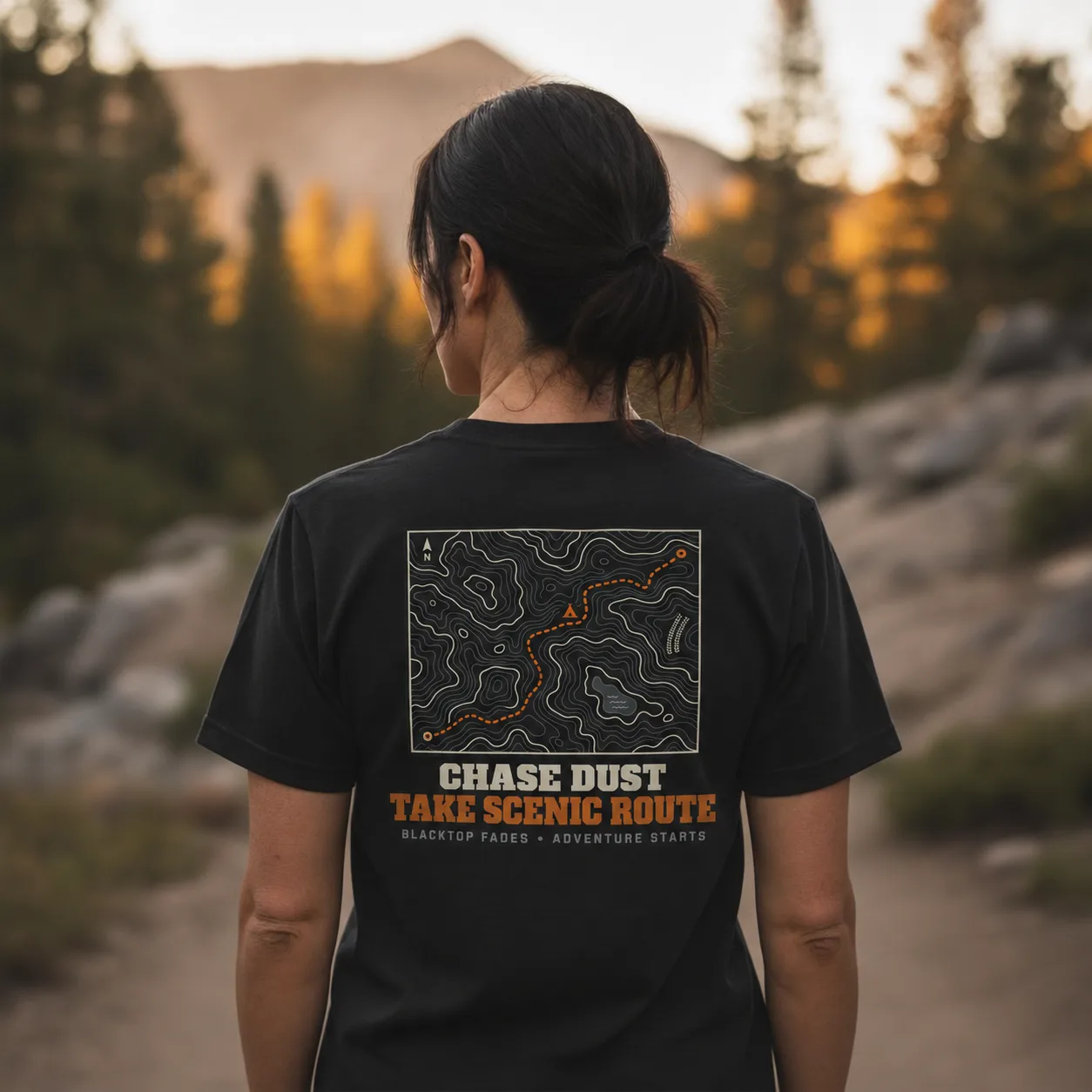 Got There The Hard Way Shirt | Topographic Trail Map Tee | Off Road 4x4 Overland Gift | Garment-Dyed Heavyweight T-Shirt