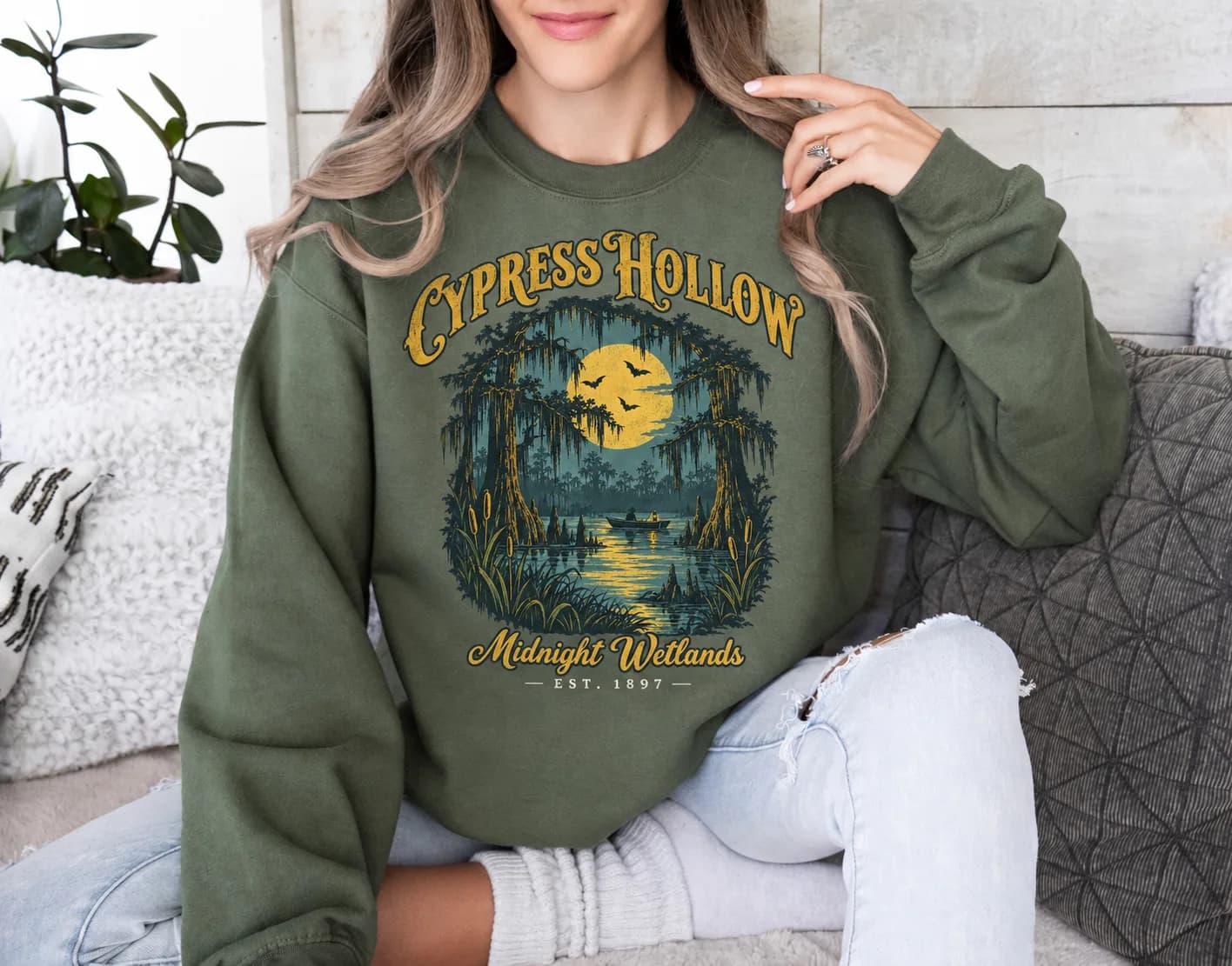 Moonscar Island Sweatshirt: Retro Cartoon Halloween Movie, 90s Nostalgia