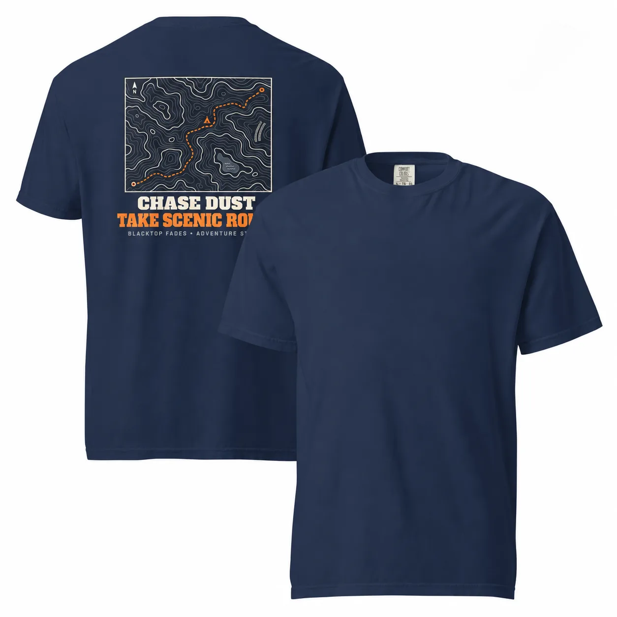 Got There The Hard Way Shirt | Topographic Trail Map Tee | Off Road 4x4 Overland Gift | Garment-Dyed Heavyweight T-Shirt