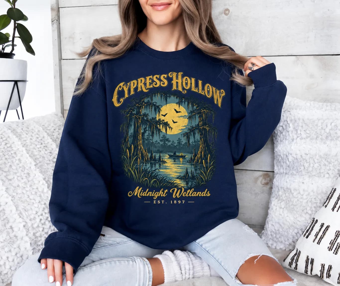 Moonscar Island Sweatshirt: Retro Cartoon Halloween Movie, 90s Nostalgia