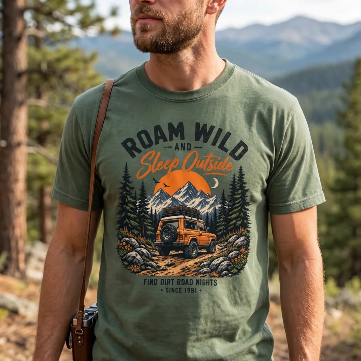 Adventure Is Out There Jeep Mountain T-Shirt | Vintage Off-Road Camping Tee
