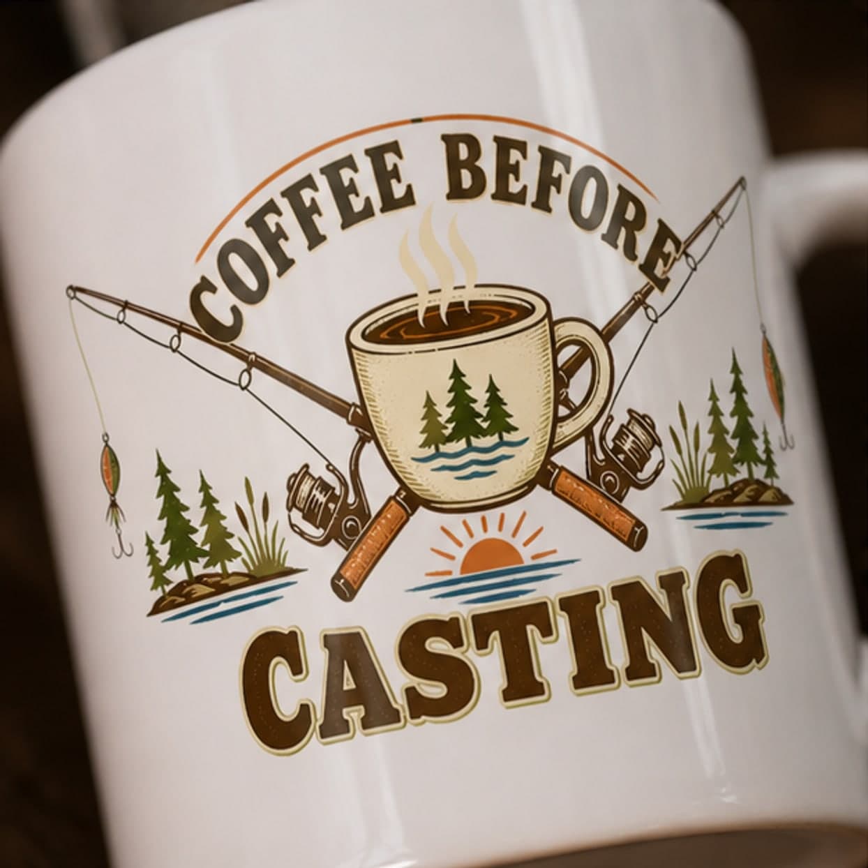 Close-up of Coffee Before Casting ceramic mug artwork