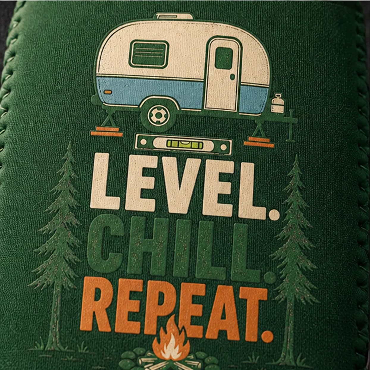 Close-up of generic leveled trailer neoprene artwork