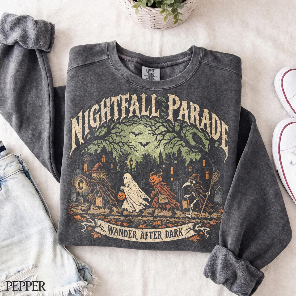 Dark Halloween Shirt, Vintage Gothic Halloween T Shirt, Spooky Witch Skeleton Shirt, Ghost Pumpkin Skeleton Tee, Dark Fantasy Shirt, Gift