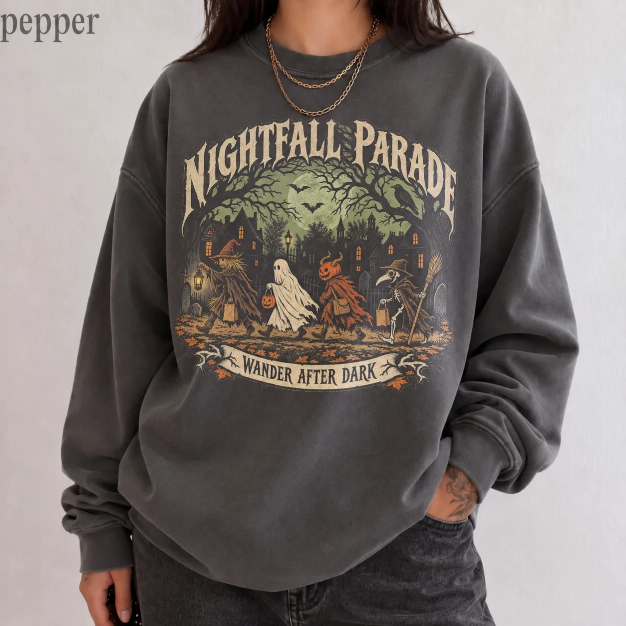 Dark Halloween Shirt, Vintage Gothic Halloween T Shirt, Spooky Witch Skeleton Shirt, Ghost Pumpkin Skeleton Tee, Dark Fantasy Shirt, Gift