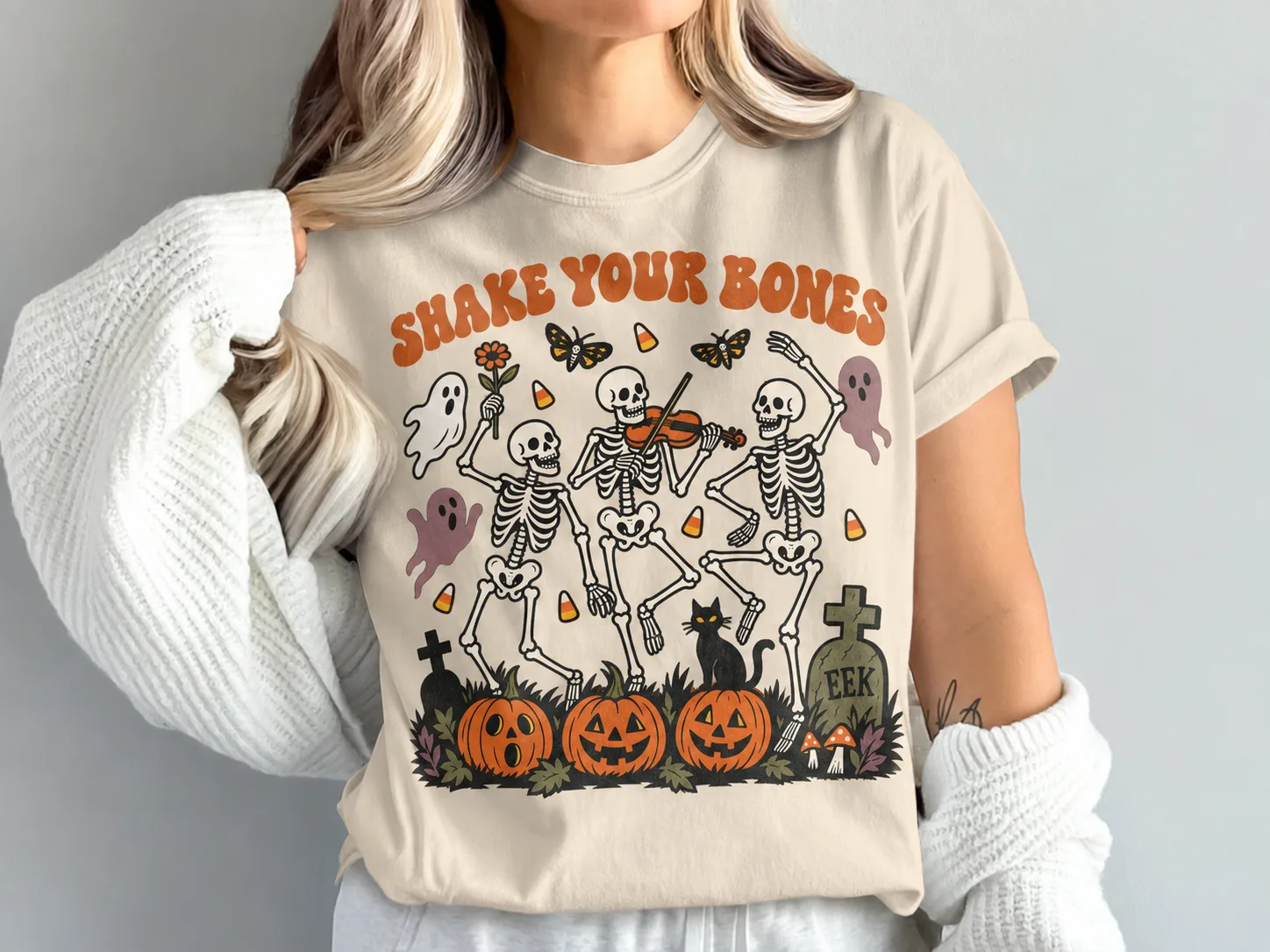 Lets Get Halloweird T-Shirt, Halloween Skeletons Party Tee, Funny Halloween Shirt, Spooky Season Costume Shirt, Ghosts Pumpkins Fall T Shirt