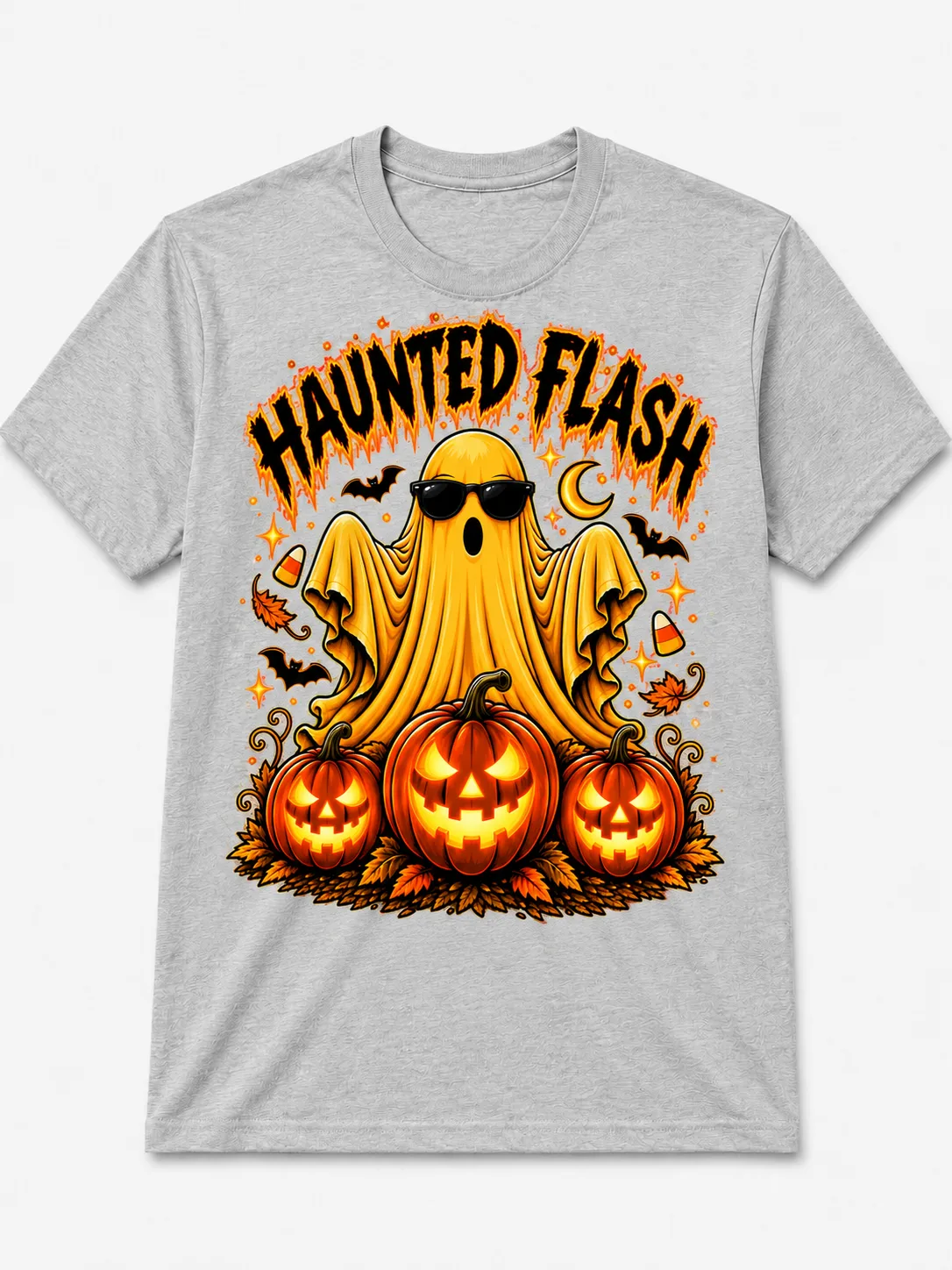 Spooky Snap Ghost Pumpkin Halloween Shirt, Unisex Fall Graphic Tee