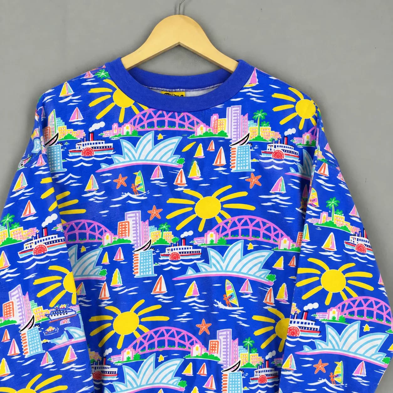 Vintage 90s Ken Done Australia Sweatshirt Small Ken Done Sydney Pop Art Design AOP Sweater Ken Done Artwork Jumper Down Under Crewneck S